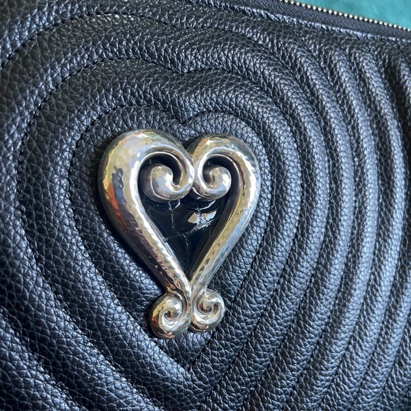 Brighton Black Leather Crossbody Bag with Heart Accent - Picture 8 of 8
